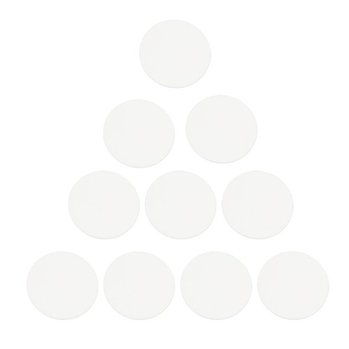 10pcs 0mm thick round - 1.0mm, clear